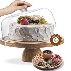 Wood Cake Stand with Lid