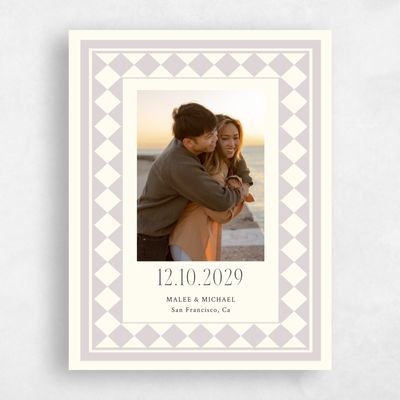 Purple Typography Wedding Save the Date - Luca Photo