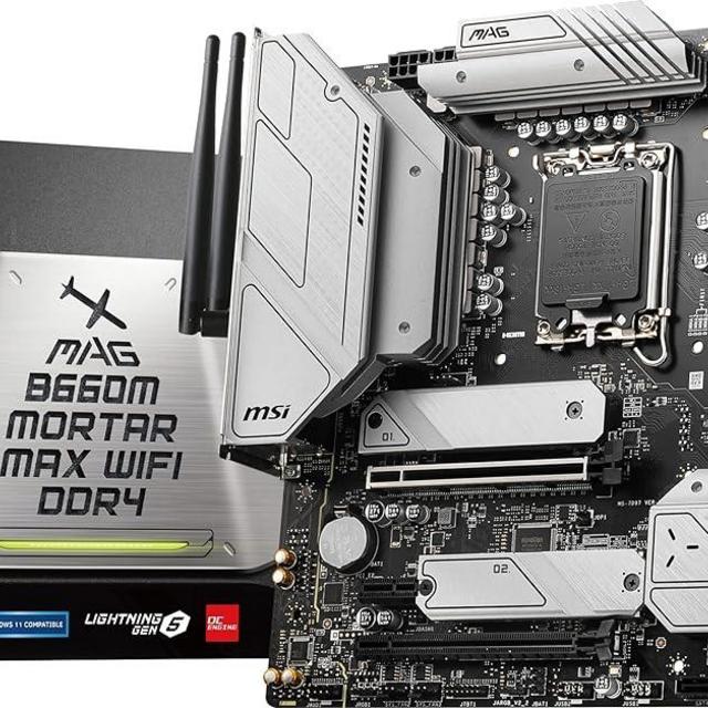 MSI MAG B660M Mortar MAX WiFi DDR4 Gaming Motherboard (mATX, 12th/13th Gen Intel Core, LGA 1700 Socket, DDR4, PCIe 4, 2.5G LAN, M.2 Slots, Wi-Fi 6E)