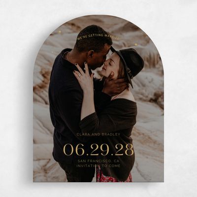 Yellow Arch Wedding Save the Date - Adhara Photo