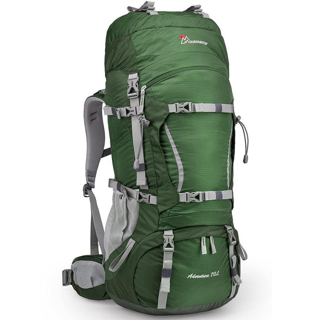MOUNTAINTOP 70L Internal Frame Backpack Camping Backpacking Hiking Backpack for Men Women with Rain Cover
