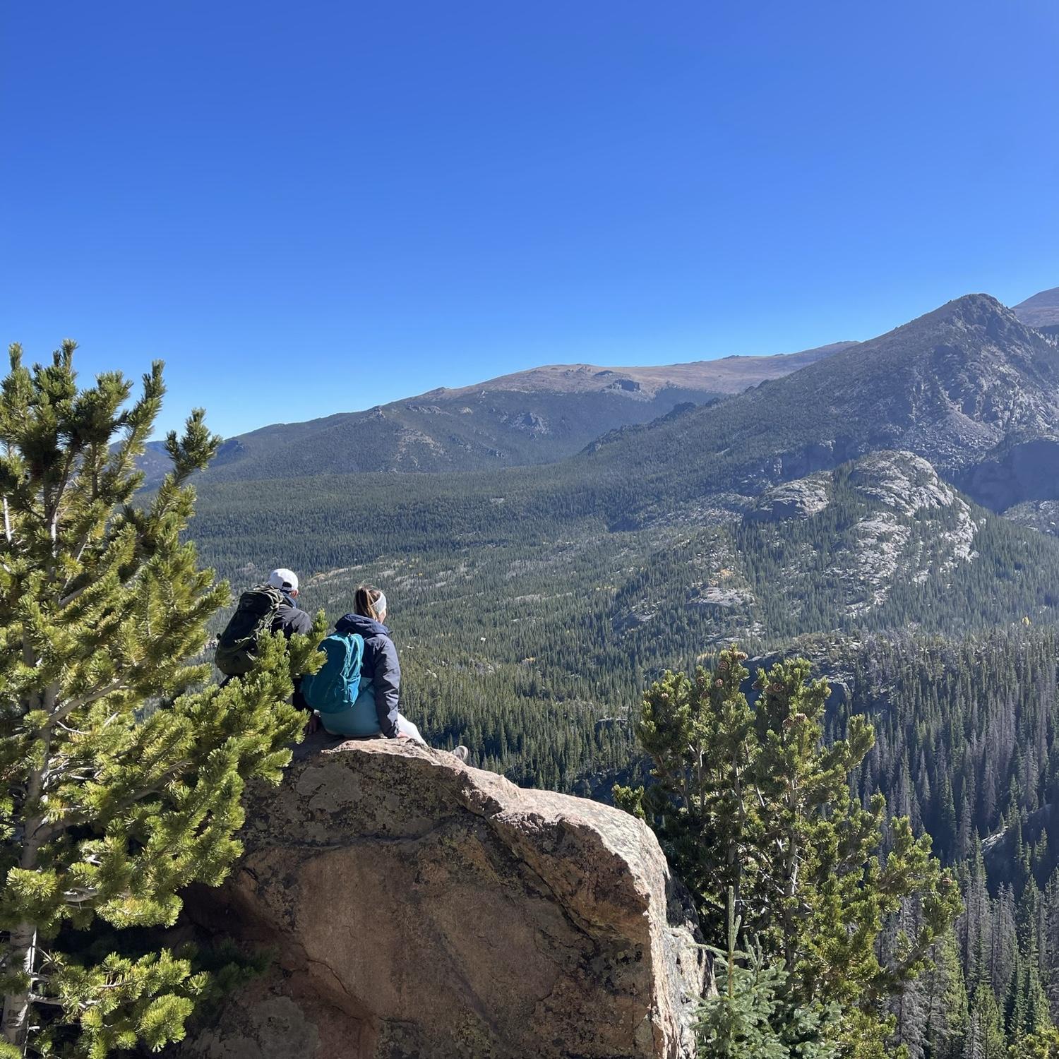 Taking in the Rocky Mountain views.