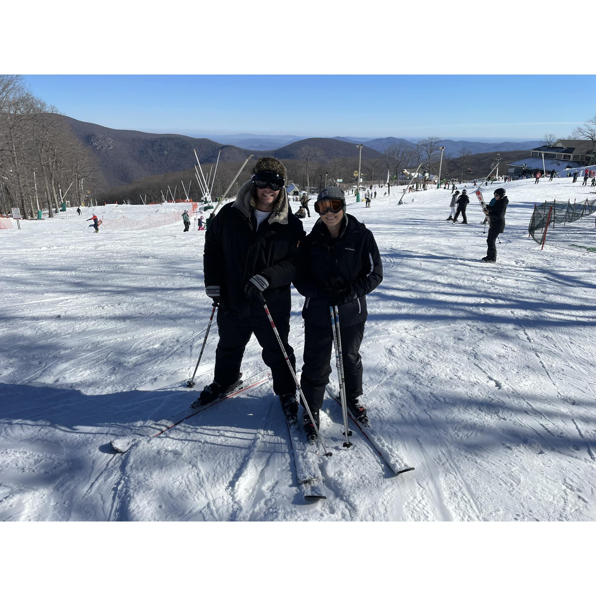 Hunter taught Jackie how to ski when she joined him and his family for Christmas vacation in 2022