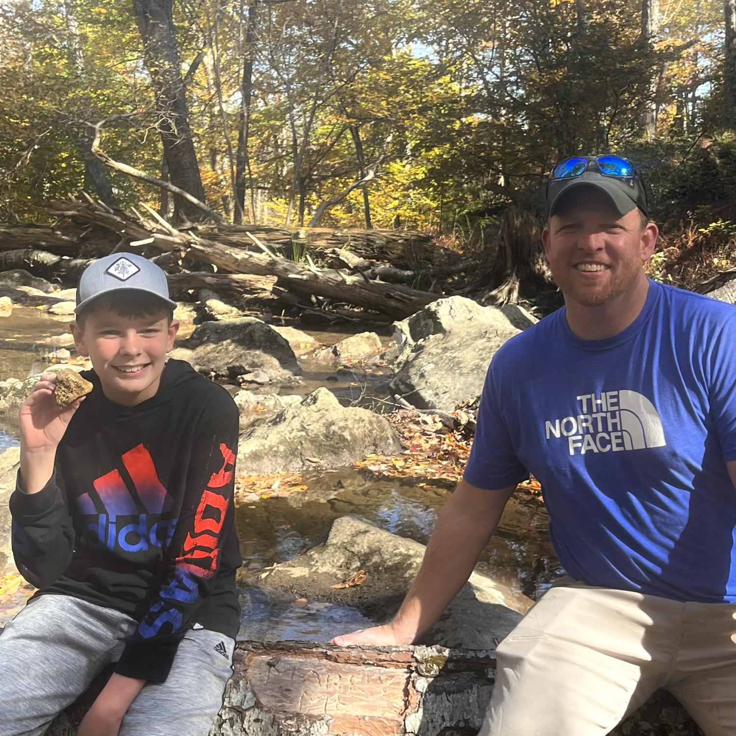 Eric had the brilliant idea to hide a piece of “gold” in the river where he proposed to Emily to ask Conner to be his Best Man! He said yes, of course! Cunningham Falls. October 15, 2022.