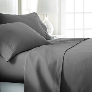 ienjoy Home Hotel Collection Luxury Soft Brushed Bed Sheet Set, Hypoallergenic, Deep Pocket, King, Gray