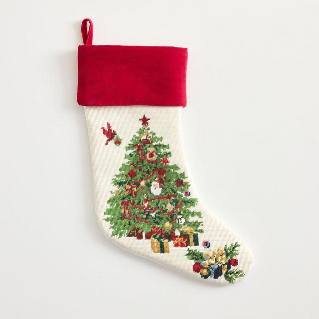 Needle Point Stocking Medium Tree