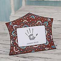 Festive GlamHand Crafted Embroidered Photo Frame from India (4x6)