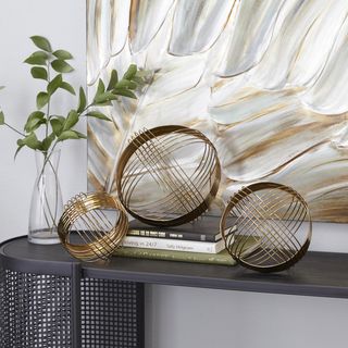 3-Piece Golden Orbit Sculpture Set