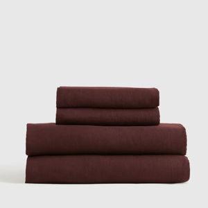 European Linen Sheet Set in Burgundy, King | Quince