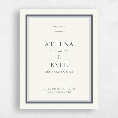 Grey Typography Wedding Save the Date - Weyers Frame