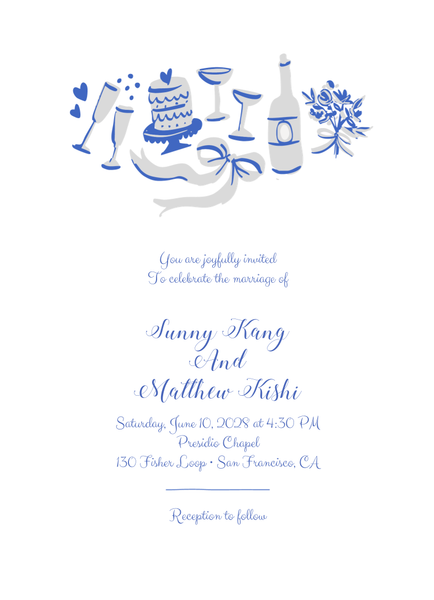 Remi Classic | Cornflower Blue | Zola Wedding Invitations