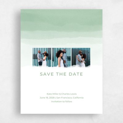 Mint, Green Wedding Save the Date - Waterfront Photo
