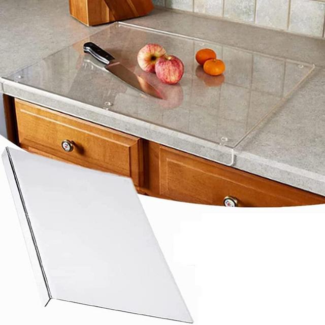 Acrylic Cutting Boards for Kitchen Counter, 2023 New Acrylic Anti-Slip Transparent Cutting Board with Lip for Counter Countertop Protector Home Restaurant, Clear Non Slip Cutting Board (18 x 14 in)