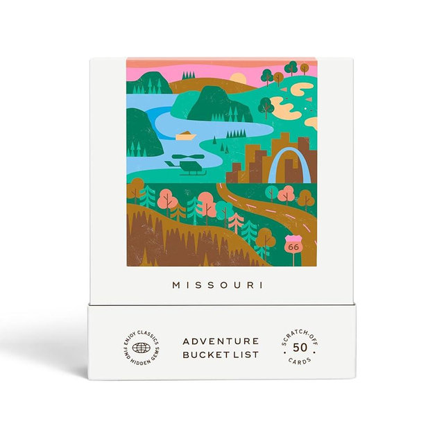 Missouri Adventure Bucket List - 50 Scratch-Off Cards for Outdoor Activities, Tourist Attractions, and Road Trips - Reach International Outfitters Guide for Exploring Missouri