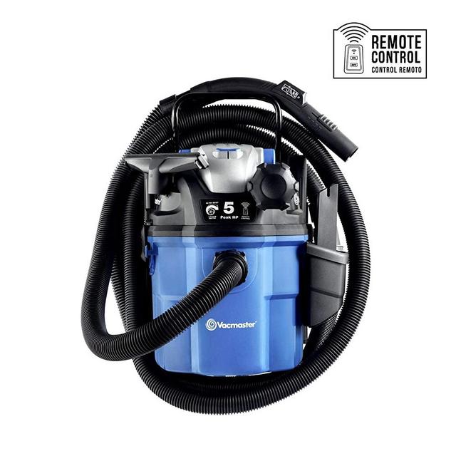 Vacmaster VWM510 5-Gallon 5 Peak HP Remote Control Wall Mount Wet/Dry Shop Vacuum