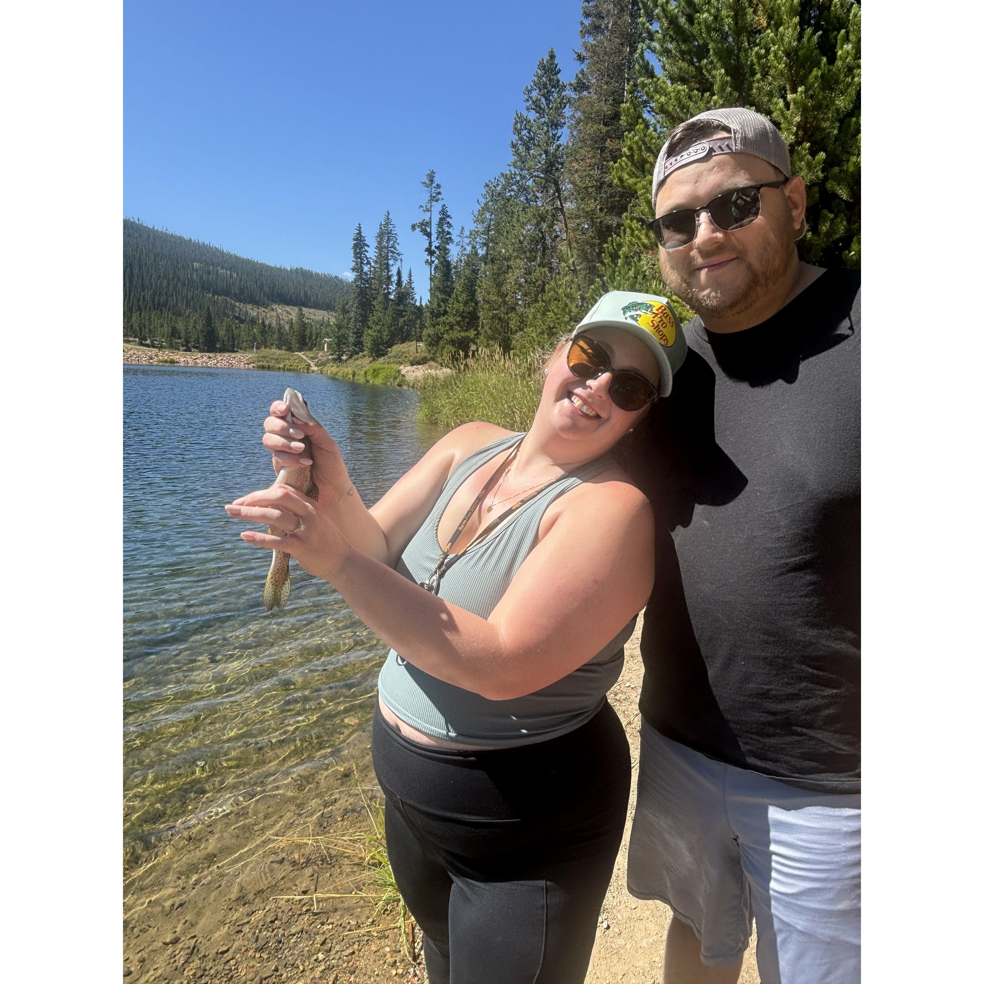 Fishing the day after we got engaged!