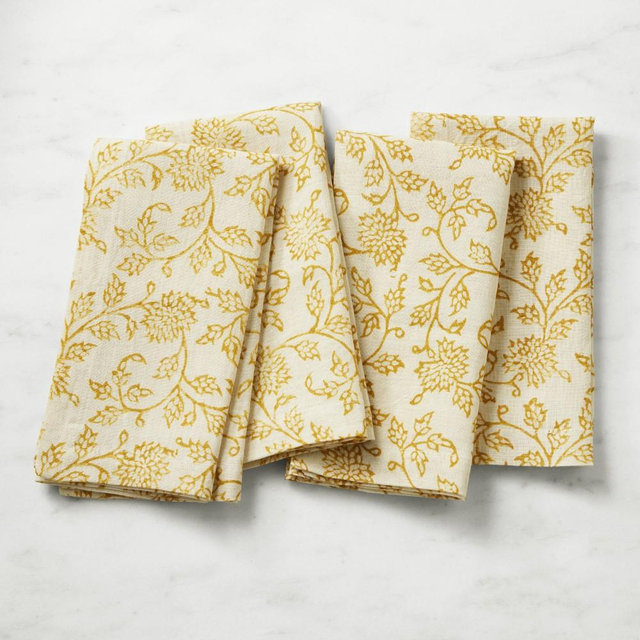 Dahlia Napkins, Set of 4, Yellow