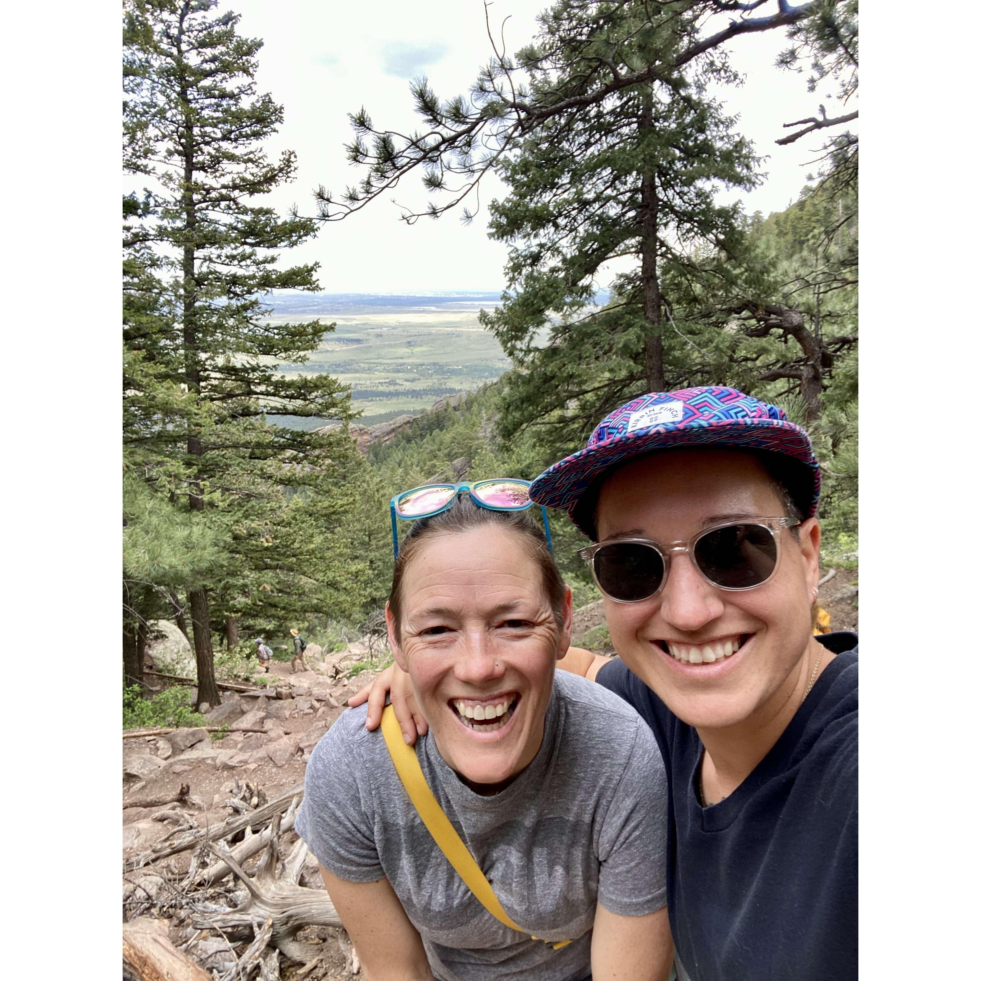 Hiking at the Flat Irons in Boulder, Colorado.