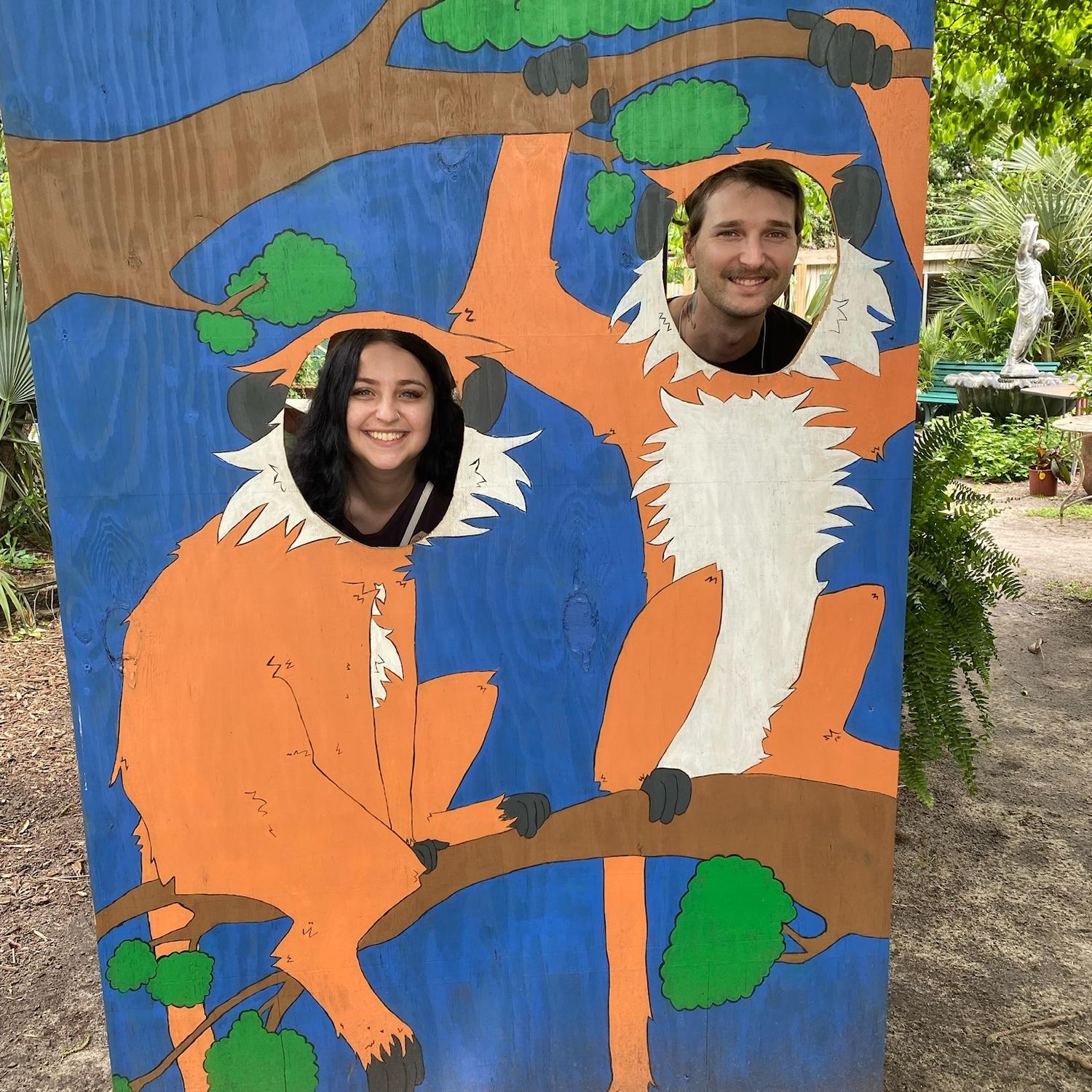 The two of them monkeying around in the animal rehab behind their favorite NC junk store