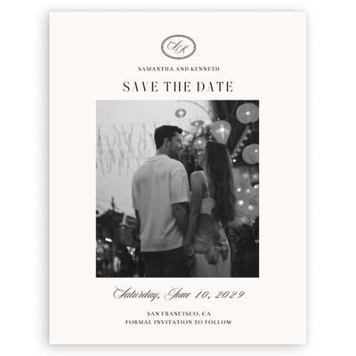 Beige Simple Wedding Digital Save the Date - Cillian Photo