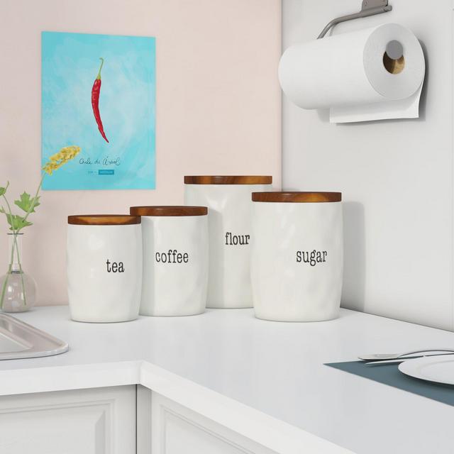 It's Just Words 4 Piece Kitchen Canister Set