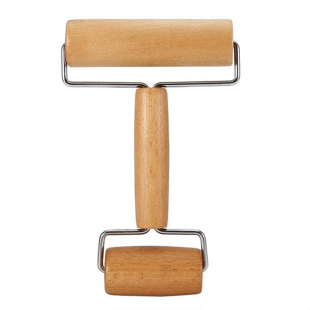 Watris Veiyi Small Rolling Pin, Wooden Dough Roller, Non-Stick Pizza Roller, Dough Baker Roller Set for Home Kitchen Baking Cooking(4.13in, 2.36in)