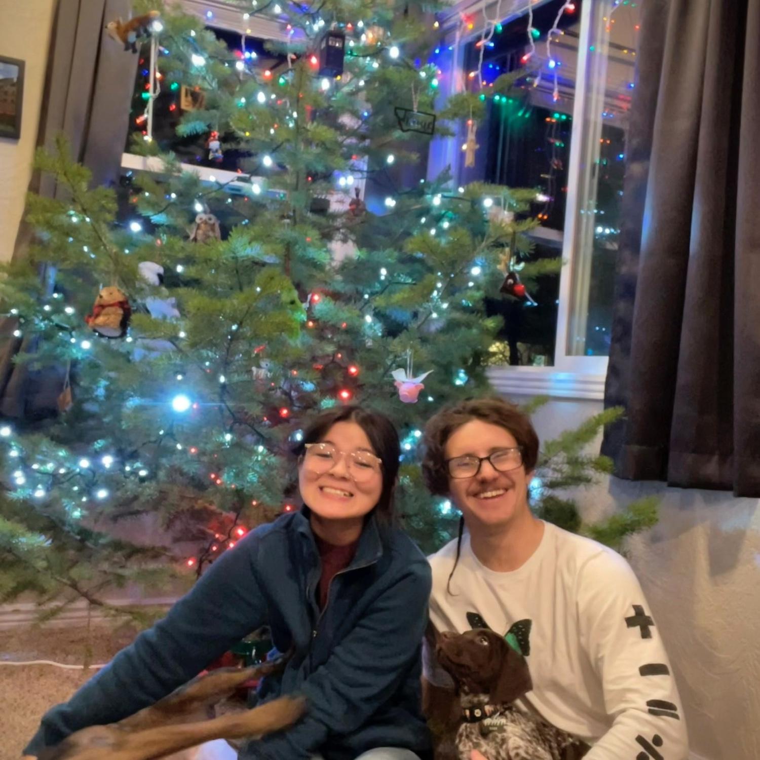 The first Christmas Bae Lei and Trayce spent together. The dogs didn’t want anything to do with a picture.