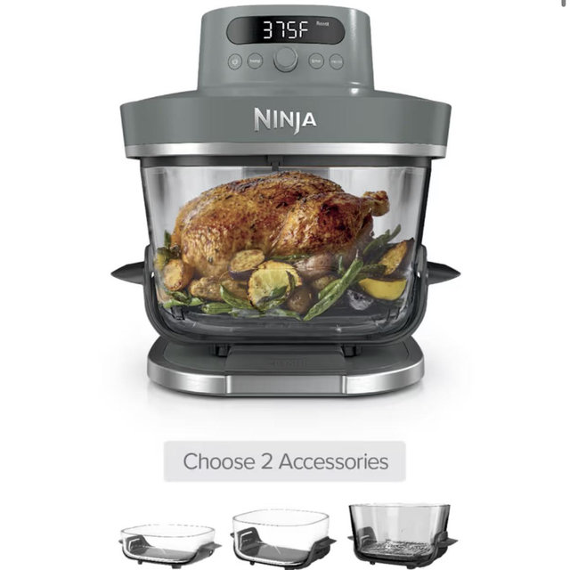 Build Your Own Ninja Crispi® Pro 6-in-1 Glass Countertop Air Fryer, Ash Gray