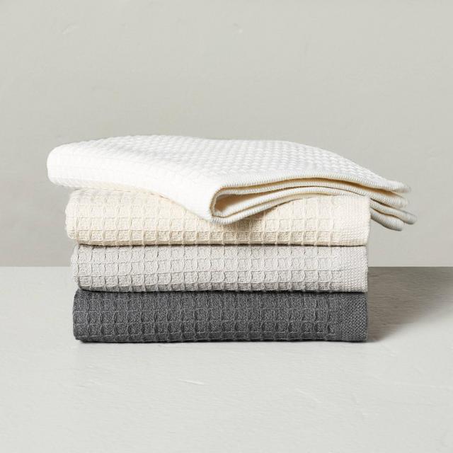 4pk Waffled Cotton Dish Cloth Set - Neutrals - Hearth & Hand™ with Magnolia