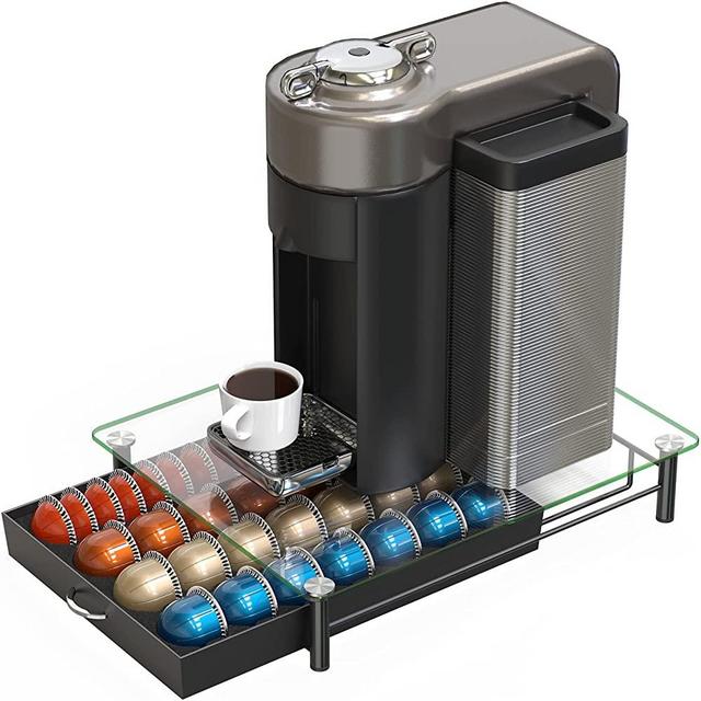 DecoBros Supreme Glass Vertuoline Drawer, Black