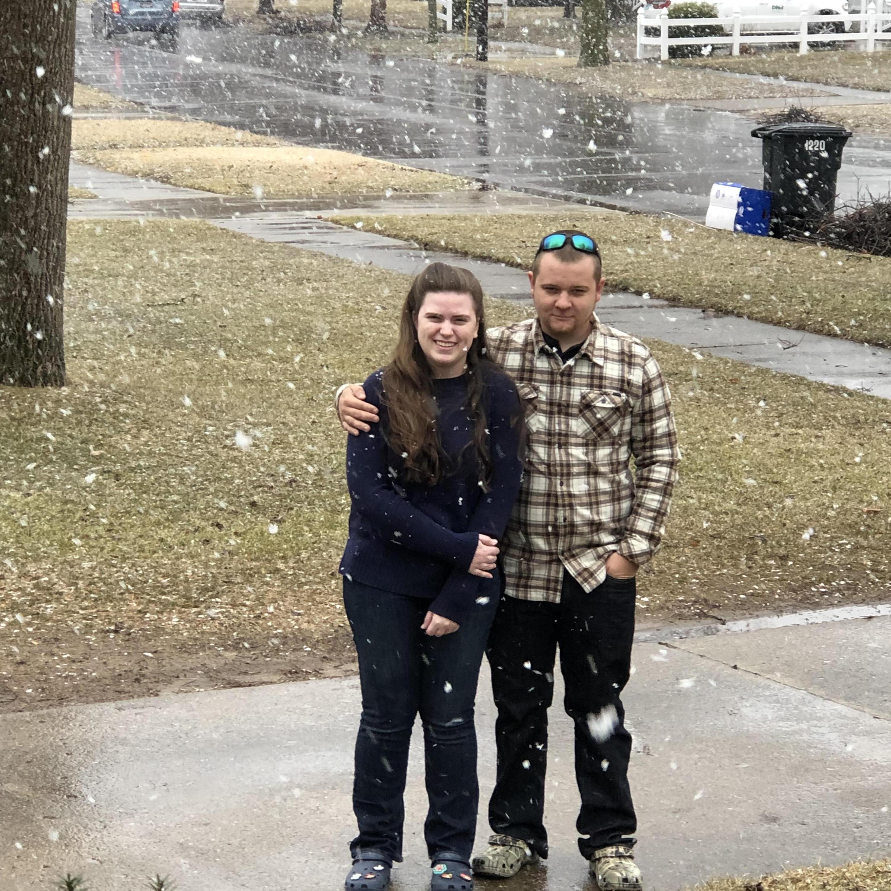 First time Bridget saw snow. Yes it was Cold! And crocs are a must.