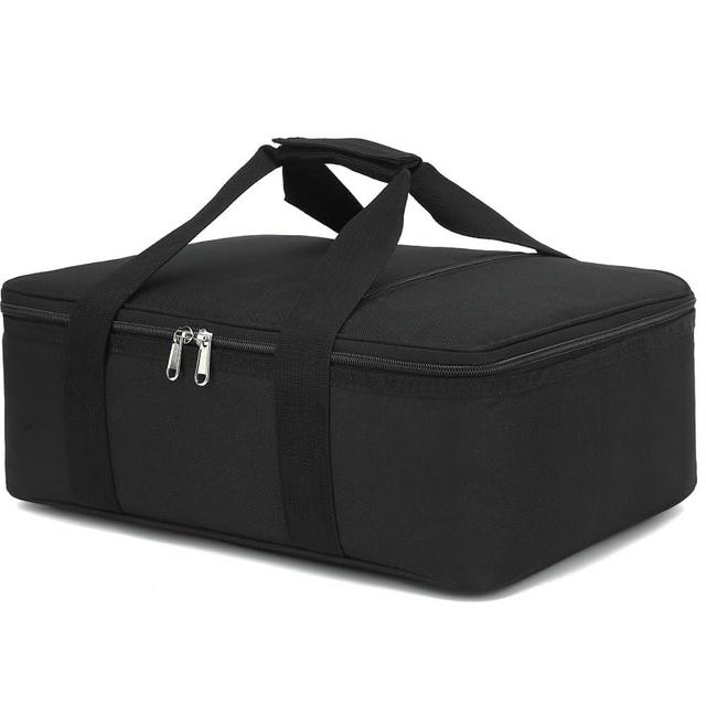 GYEUKHAM Insulated Casserole Carrier Bag - Large Portable Hot and Cold Food Storage Tote with Handles Thermal Bag for Parties, Potlucks, Picnics, Camping, Travel，Black