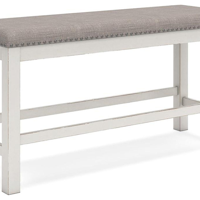 Signature Design by Ashley Robbinsdale 49" Counter Height Dining Bench, Antique White