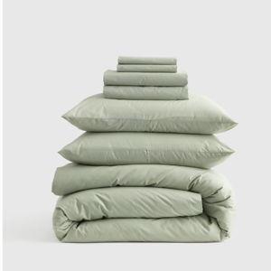 Sage Queen Classic Organic Percale Deluxe Bedding Bundle