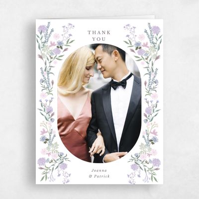 Dusty Purple Wedding Thank You - Laurelwood Photo