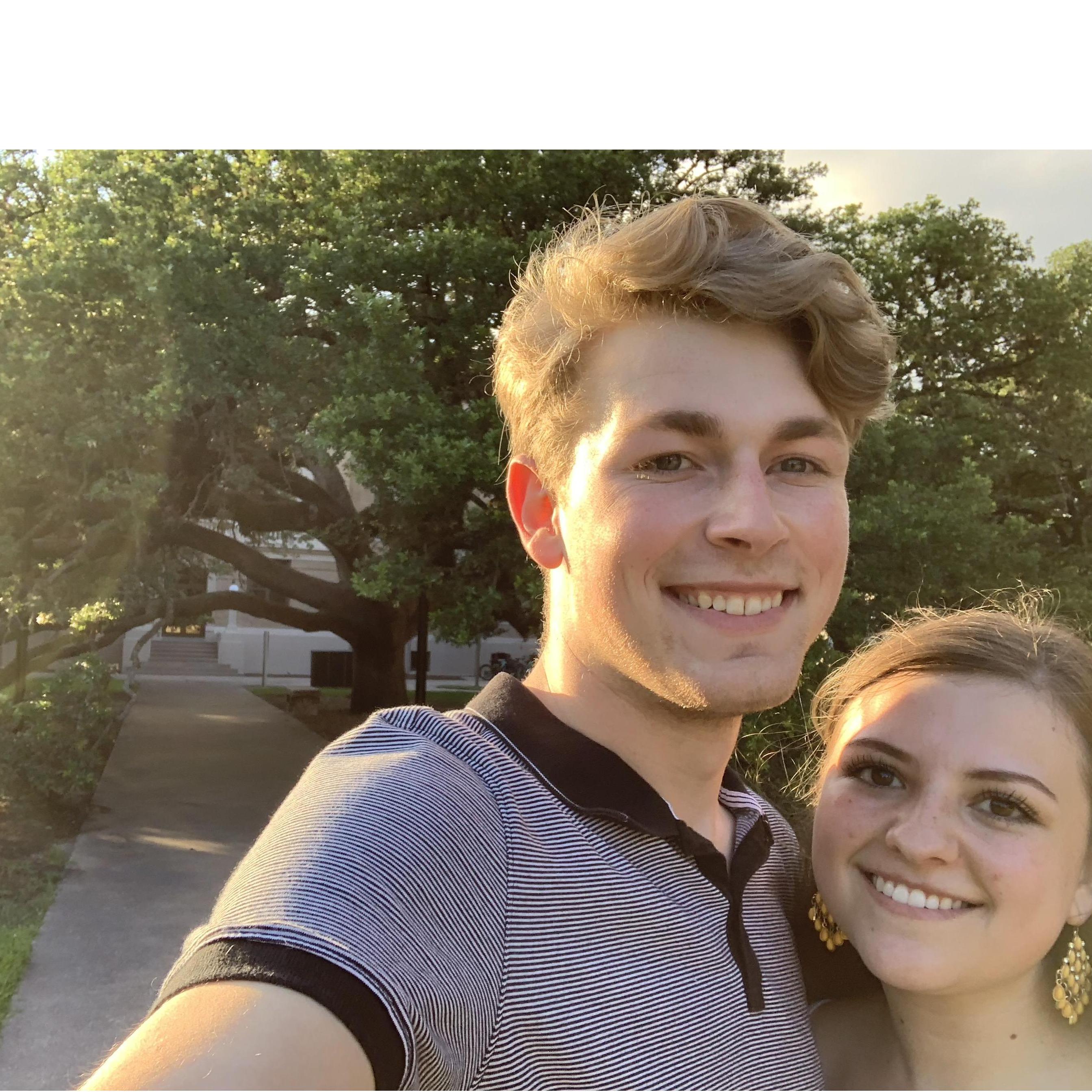 This photo was taken before we walked under the Century Tree at Texas A&M in College Station. Tradition says that couples that walk under the Century Tree together will eventually marry!