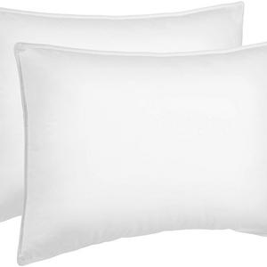 AmazonBasics Down Alternative Bed Pillows for Stomach and Back Sleepers - 2-Pack, Soft Density, Standard