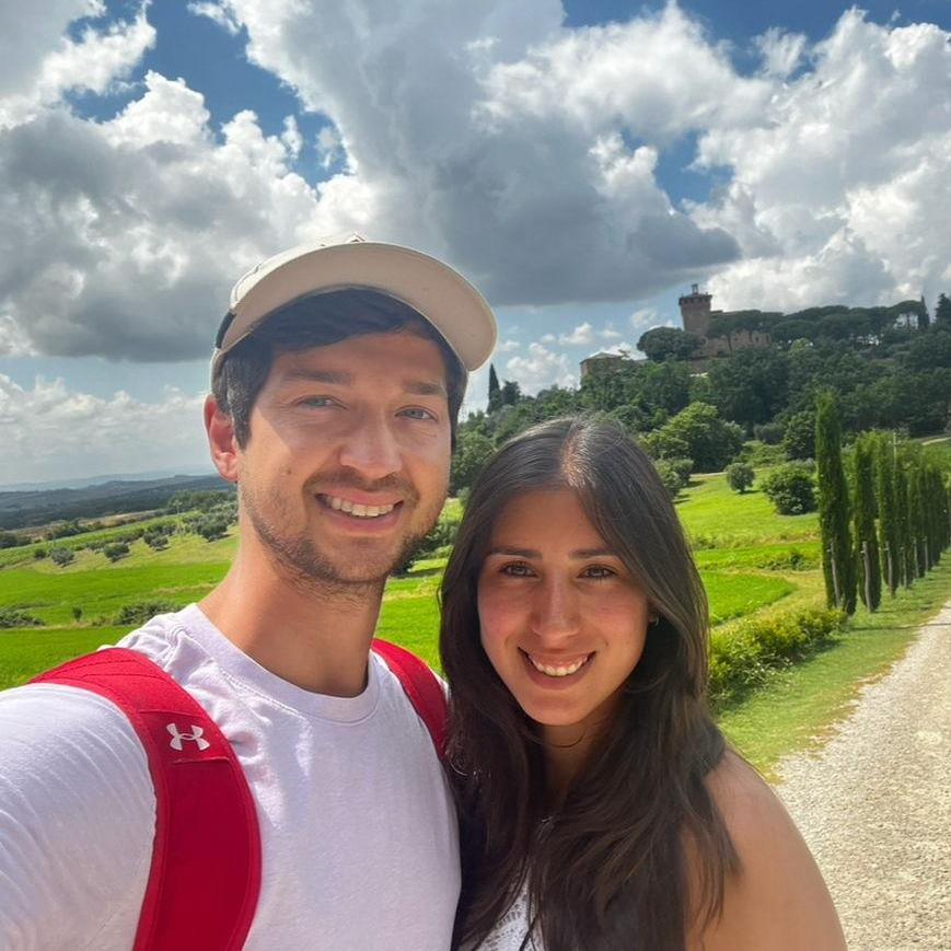 This was the last photo we took together before Corey proposed! We were on a day trip to Tuscany and stopped at this castle before heading back to Rome.