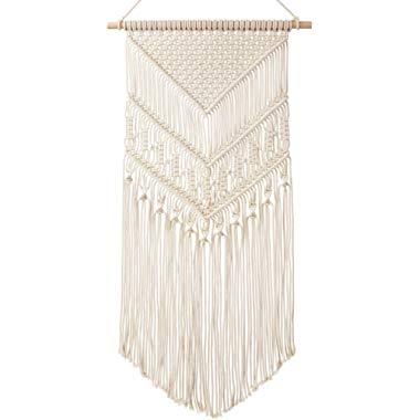 Mkono Macrame Wall Hanging Art Woven Tapestry Boho Home Decor Apartment Dorm Room Decoration, 17" W x 33" L