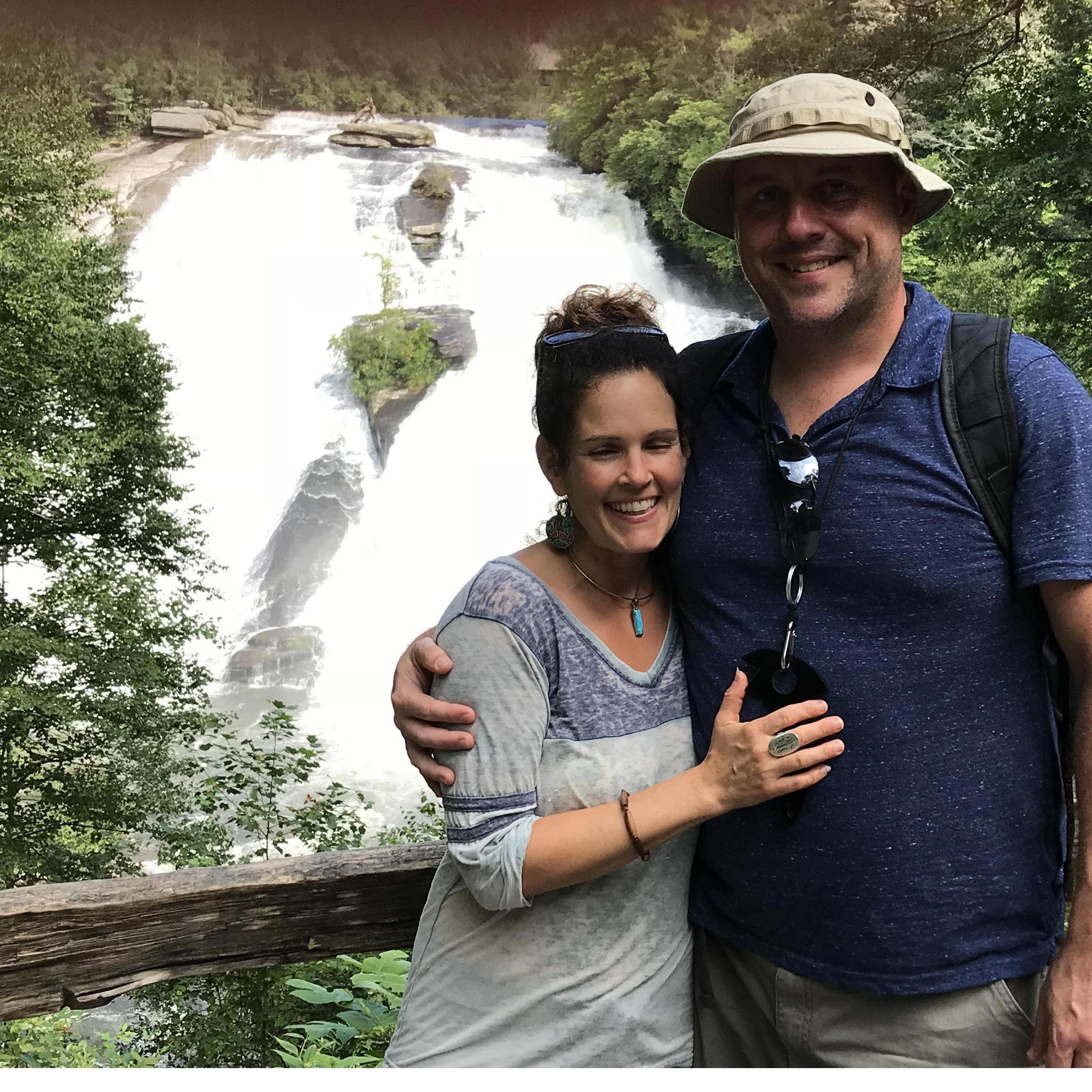 Hiking through the Pisgah National Forest near Asheville, NC.
