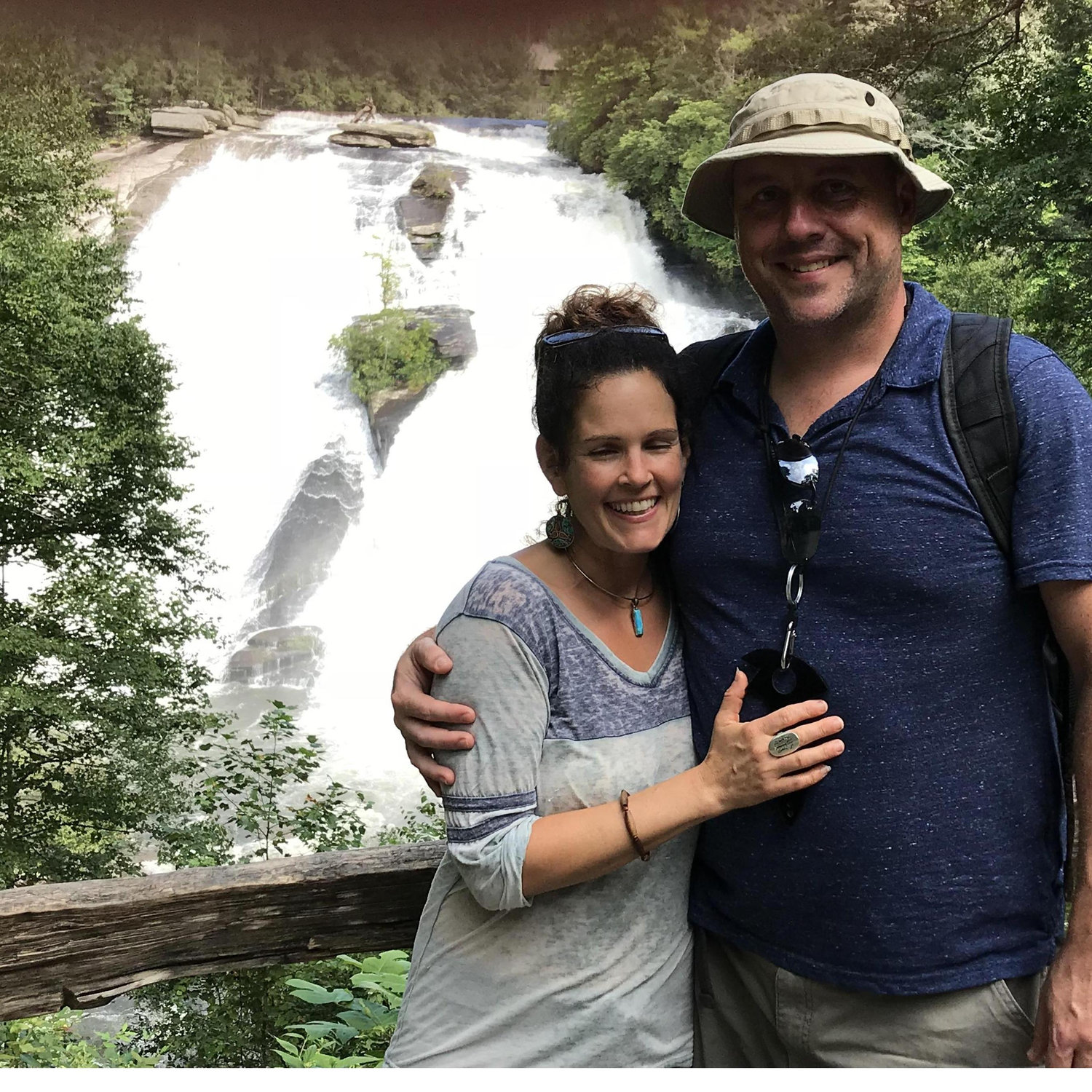 Hiking through the Pisgah National Forest near Asheville, NC.