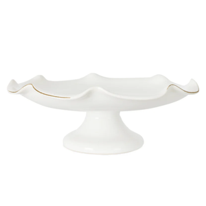 Claudia Wavy Footed Bowl, White