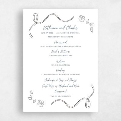 White Wedding Program - Hamilton