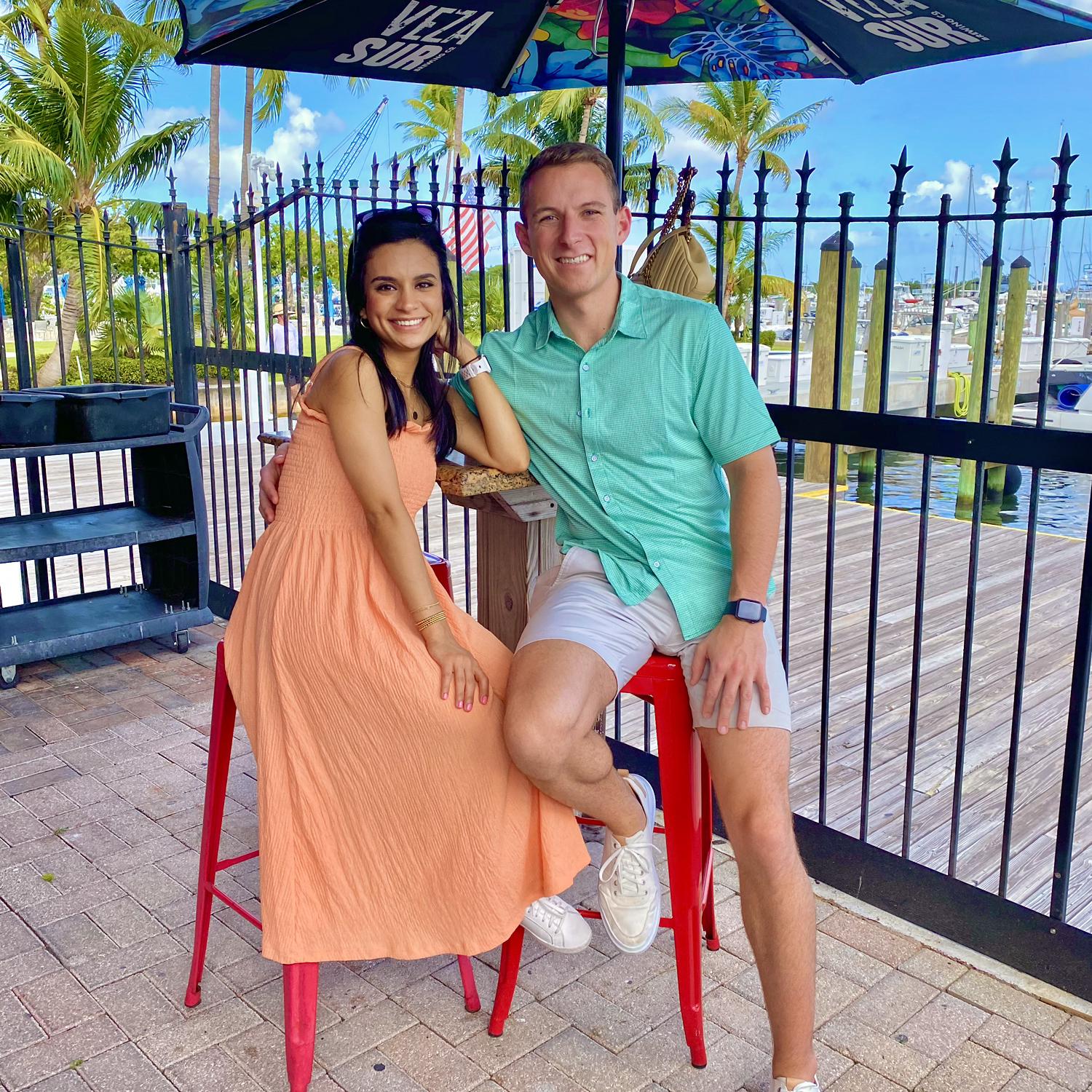 You may think we don't match in this one . . . but it's color coordinated orange and green for the Canes!