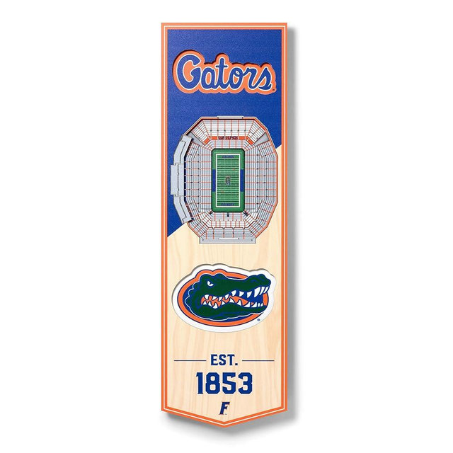 YouTheFan NCAA Florida Gators 3D Stadium 6x19 Banner - Ben Hill Griffin Stadium
