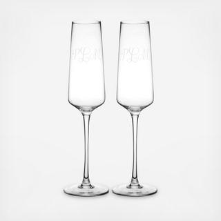 Personalized Estate Collection Champagne Flute, Set of 2