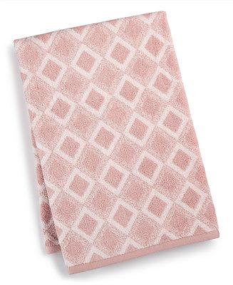 Tile Diamond Cotton 30" x 56" Bath Towel, Created for Macy's