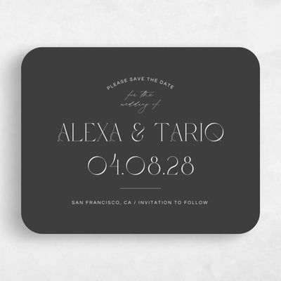 Grey Rounded Wedding Save the Date - Nash Landscape