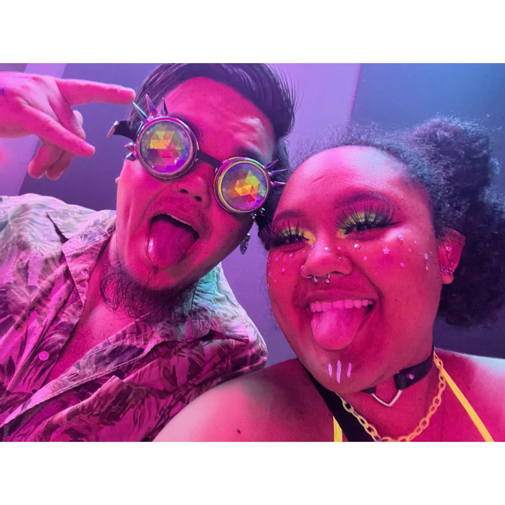 Plenty of silly pictures taken at raves