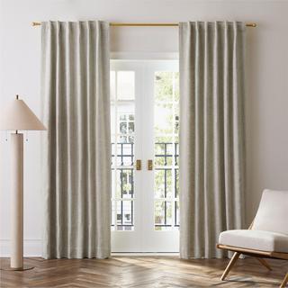 European Flax Certified Textured Linen Blackout Window Curtain Panel
